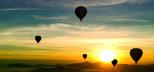 清晨-日出-剪影-热气球-道格拉斯港-飞行-壮观
