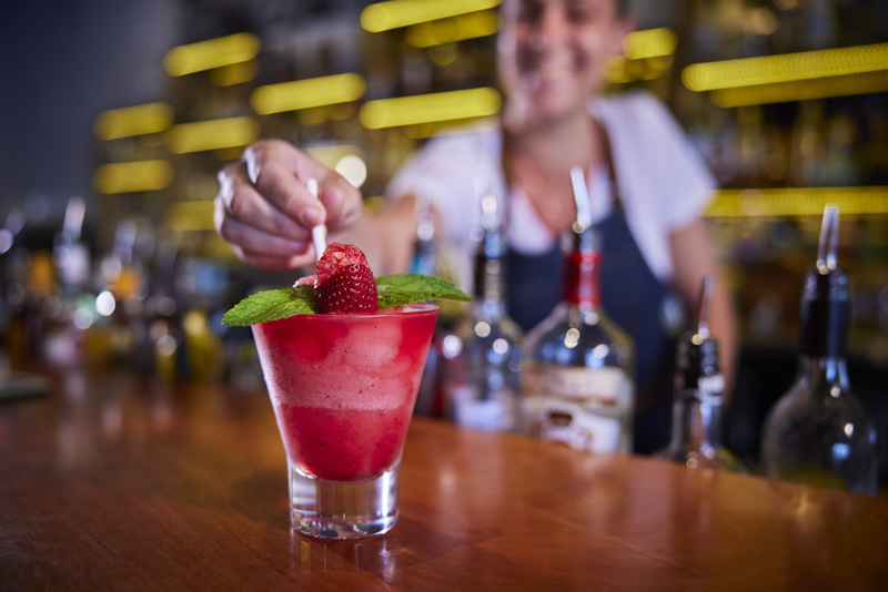 A delicious drink is served at Ochre Restaurant